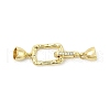 Brass Micro Pave Clear Cubic Zirconia Fold Over Clasps KK-U059-13G-1