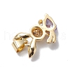 Rack Plating Brass Cubic Zirconia Charms KK-E003-36G-3