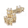 Brass Micro Clear Cubic Zirconia Pendants ZIRC-F120-019G-07-3