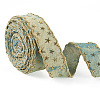 5 Yards Polyester 3D Star Gold Stamping Ribbon OCOR-TAC0023-14A-10