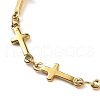304 Stainless Steel Cross Link Chain Anklets for Women AJEW-AN00679-01-3