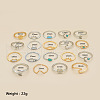 19 Styles Alloy & Resin Cuff Rings/Finger Rings Sets for Women FS-WGA4364-01-3
