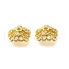Flower Brass Clear Cubic Zirconia Bead Caps KK-V008-01G-2