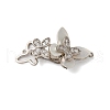 Brass Micro Pave Clear Cubic Zirconia Fold Over Clasps with Shell KK-S382-10P-1