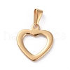 304 Stainless Steel Open Heart Pendants STAS-I127-030G-1