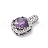 Brass Micro Pave Cubic Zirconia Pendants KK-Q047-01E-2