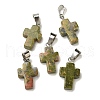 Natural Unakite Pendants G-Z067-04P-06-2