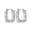 Tarnish Resistant 304 Stainless Steel Rectangle with Bamboo Hoop Earrings for Women EJEW-G314-09P-1
