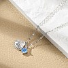 925 Sterling Silver Micro Pave Cubic Zirconia Pendant Necklaces for Women NJEW-V007-01P-1