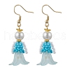 Human Handmade Glass Seed Beads Dangle Earrings EJEW-MZ00446-04-2