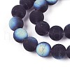 Frosted Transparent Glass Beads Strands GLAA-T032-T10mm-MBB03-3