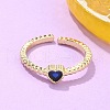 Mother's Day Rings Brass Micro Pave Cubic Zirconia Cuff Rings RJEW-M138-11G-2