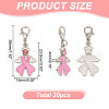 Awareness Ribbon Alloy Enamel Pendant Decoration HJEW-HY00002-2