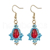 304 Stainless Steel Glass Dangle Earrings EJEW-MZ00373-02-1