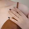 Brass Micro Pave Clear Cubic Zirconia Cuff Rings for Women FS-WG930D0-01-3