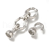 Brass Micro Pave Clear Cubic Zirconia Fold Over Clasps KK-H480-30P-2