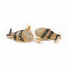 Brass Micro Pave Clear Cubic Zirconia Pendants ZIRC-F135-03G-03-3