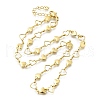 Brass Heart Link Chain Necklaces NJEW-D314-01G-4