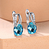 Brass Cubic Zirconia Stud Earrings WG92DFF-01-1