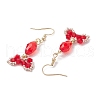 Fishtail 304 Stainless Steel Glass Dangle Earrings EJEW-MZ00458-5