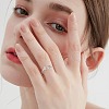 Adjustable Brass Rhinestone Cuff Rings for Women FS-WGEAD33-16-2