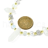 Natural Quartz Crystal Bullet & Synthetic Moonstone Beaded Necklaces NJEW-JN04406-02-3