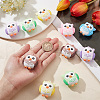 SUNNYCLUE 12Pcs 6 Colors PVC Cartoon Owl Doll Pendants KY-SC0001-64-3