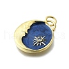 Brass Micro Pave Cubic Zirconia Pendants X-KK-V010-06G-01-2