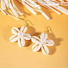 Flower Alloy Natural Shell Dangle Earrings FS-WGFCFD0-01-1