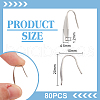 Unicraftale 80Pcs 316 Surgical Stainless Steel Earring Hooks STAS-UN0034-73-3