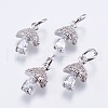 Brass Micro Pave Cubic Zirconia Charms X-RB-I077-25P-RS-1