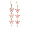 Zinc Alloy Enamel Flower Dangle Earrings EJEW-JE06462-01-2