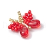 Handmade Glass Seed Beaded Butterfly Pendants PALLOY-MZ00685-04-3