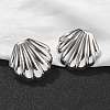 304 Stainless Steel Shell Shaped Studs Earrings for Women EJEW-K306-23P-1
