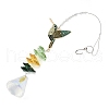 Crystal and Alloy Rhinestones Steel Wire Pendant Decorations HJEW-R050-01KCGP-4