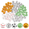 SUNNYCLUE 100Pcs 5 Style Painted Natural Wood European Beads WOOD-SC0001-40-1
