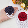 SUPERFINDINGS 2Pcs 2 Colors Cloth Flower Brooch JEWB-FH0001-61B-3