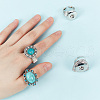 DELORIGIN 4Pcs 4 Styles Alloy Snap Rings for Women Men RJEW-DR0001-03B-3