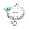 Natural Amazonite & Shell Pearl Beaded Bracelet for Girl Women X1-BJEW-TA00022-5