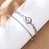 304 Stainless Steel Curb Chain Wrap Bracelets for Women BJEW-A036-12P-2