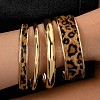 4Pcs 4 Styles Alloy Faux Leather Bangles FS-WG3D732-01-2
