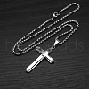 Cross 304 Stainless Steel Pendant Box Chain Long Necklaces for Men FS-WG328E8-02-1