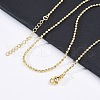 Brass Rondelle Link Chain Necklaces for Women NJEW-K282-04G-3