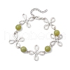 Alloy Natural TaiWan Jade Link Bracelets for Women BJEW-JB11684-03-2