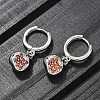 Brass Cubic Zirconia Hoop Earrings EJEW-Q015-02P-C-4