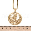 Ring with Cat Shape Pattern 304 Stainless Steel Pendant Necklaces for Men Women NJEW-K283-13G-3