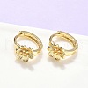 Flower Brass Hoop Earrings EJEW-Z102-02G-2
