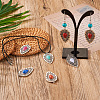 16Pcs 8 Styles Alloy Resin Imitation Gemstone Pendants RESI-TA0001-51-8
