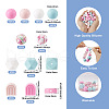 78Pcs 10 Style Round/Hexagon/Arch Food Grade Eco-Friendly Silicone Focal Beads SIL-TA0001-43-4