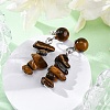 Natural Tiger Eye Dangle Stud Earrings EJEW-JE06371-03-1